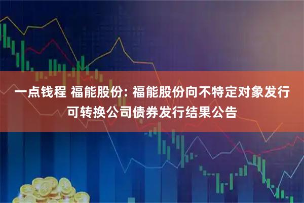 一点钱程 福能股份: 福能股份向不特定对象发行可转换公司债券发行结果公告